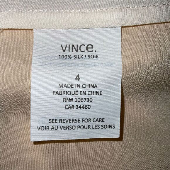 Vince color block silk button down shirt size 4 - Picture 9 of 10